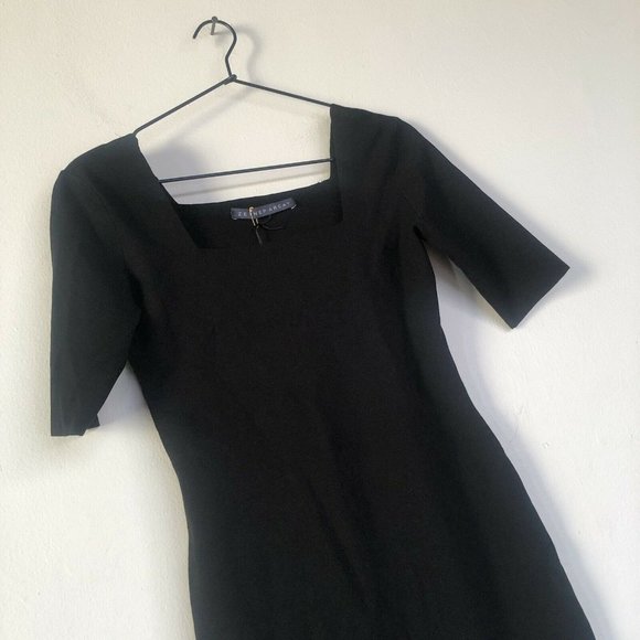 Zeynep Arcay Square Neck Mini Knit Dress Black 8 - Picture 6 of 9